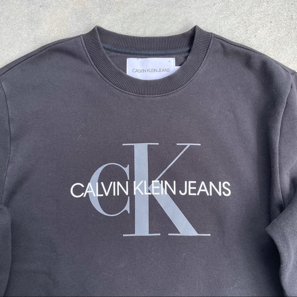 Calvin Klein Jeans classic logo Black crewneck - size M - Picture 3 of 7